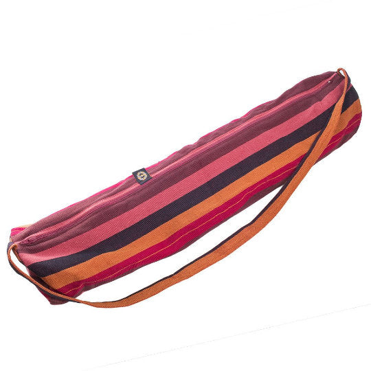 Handwoven Yoga Mat Bag // Striped Pilates Bag. Handmade, Fair Trade.