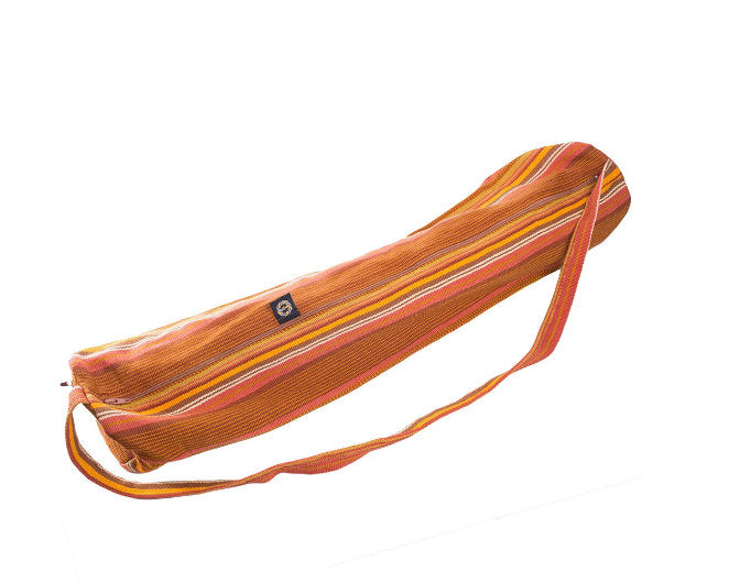 Handwoven Yoga Mat Bag // Striped Pilates Bag. Handmade, Fair Trade.