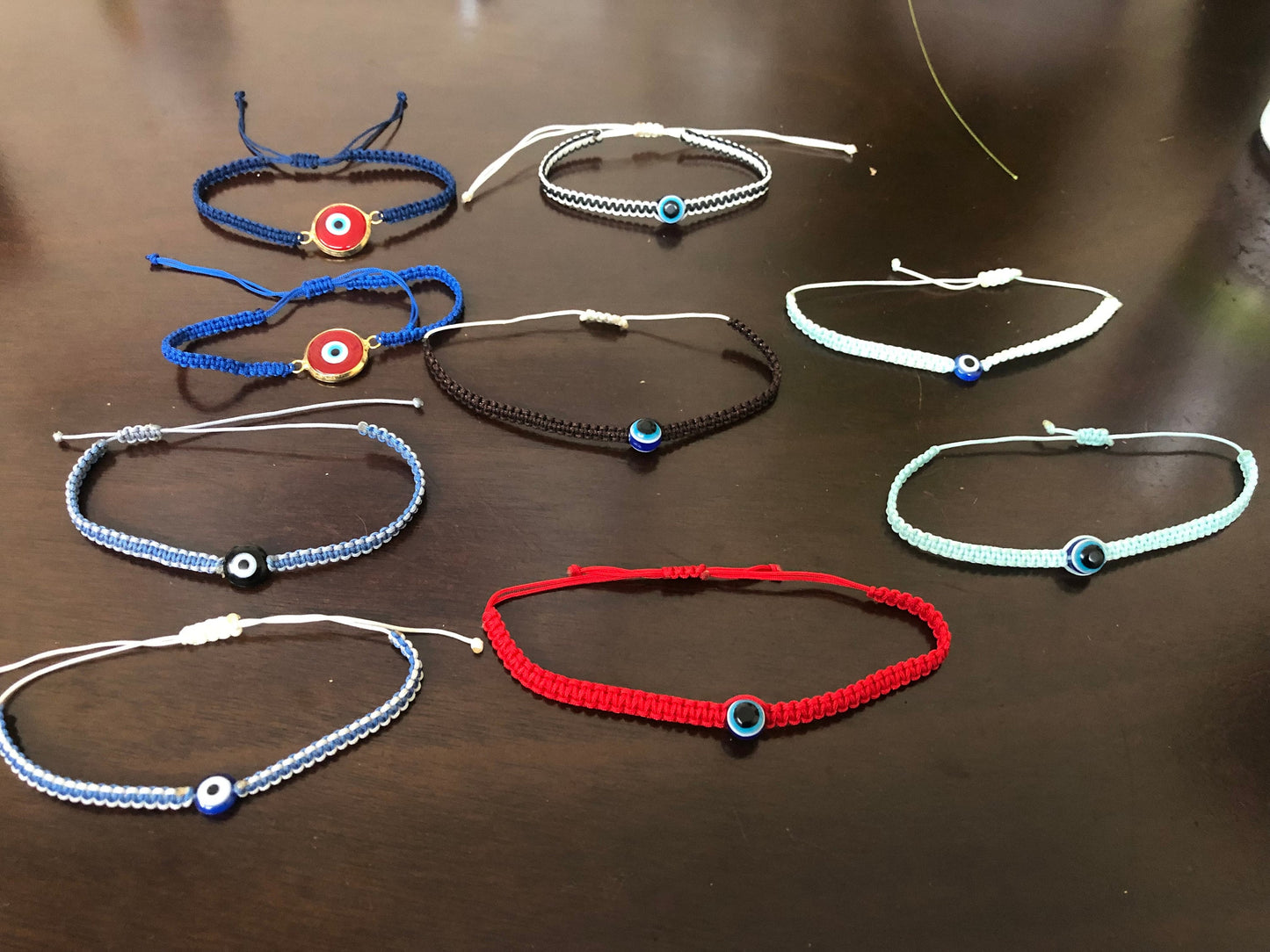 Customizable Evil Eye Macrame Bracelet - Handmade Bracelet for Mothers Day Gift