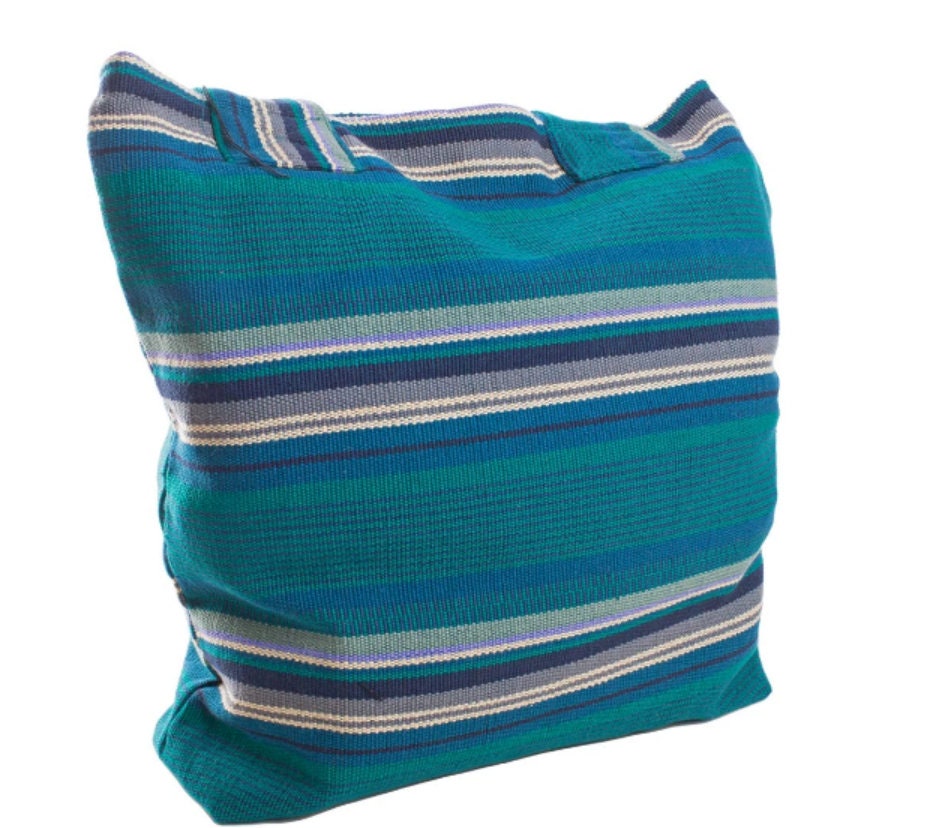 Striped Tote Bag // Women's Handbag // Cotton Shoulder Bag // Everyday Carrier. Handmade, Fair Trade.